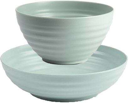 Kommetjes/schaaltjes - 16x stuks - Dessert/ontbijt - Kunststof - Mintgroen