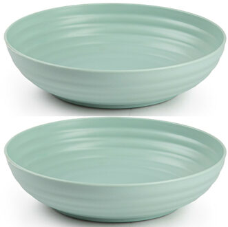 Kommetjes/schaaltjes - 4x - dessert/ontbijt - kunststof - D22 x 5.5 cm - mintgroen