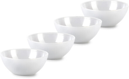 Kommetjes/schaaltjes - 4x stuks - dessert/ontbijt - kunststof - D17 x H7 cm - transparant