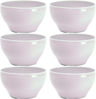 Kommetjes/schaaltjes - 6x - dessert/ontbijt - kunststof - D14 cm - roze