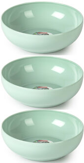 Kommetjes/schaaltjes - 6x - dessert/ontbijt - kunststof - D20 x 6 cm - mintgroen