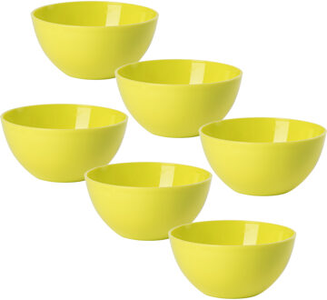 Kommetjes/schaaltjes - 6x stuks - dessert/ontbijt - kunststof - D17 x H7 cm - groen