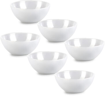 Kommetjes/schaaltjes - 6x stuks - dessert/ontbijt - kunststof - D17 x H7 cm - transparant