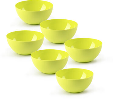 Kommetjes/schaaltjes - 6x stuks - dessert/ontbijt - kunststof - D17 x H8 cm - groen