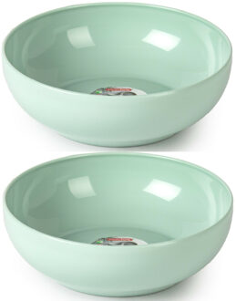 Kommetjes/schaaltjes - 8x - dessert/ontbijt - kunststof - D20 x 6 cm - mintgroen