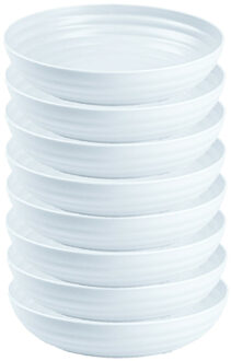 Kommetjes/schaaltjes - 8x - Dessert/ontbijt - Kunststof - D22 cm - Ivoor wit