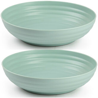 Kommetjes/schaaltjes - 8x - dessert/ontbijt - kunststof - D22 x 5.5 cm - mintgroen