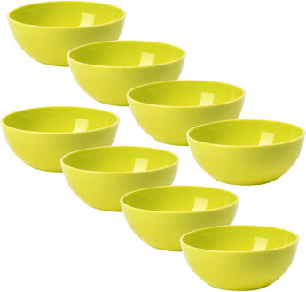 Kommetjes/schaaltjes - 8x stuks - dessert/ontbijt - kunststof - D12 x H5 cm - groen
