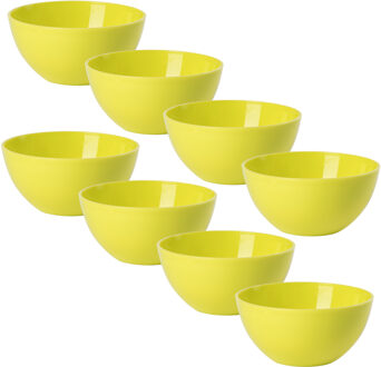 Kommetjes/schaaltjes - 8x stuks - dessert/ontbijt - kunststof - D17 x H7 cm - groen