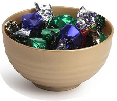 Kommetjes/schaaltjes - Dessert/ontbijt - Kunststof - D13 cm - Goud-kleurig