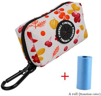 Kommilief Doek Hond Afval Kak Tassen Dispenser Draagbare Hond Kak Tassen Voor Honden Vuilniszak Opbergtas Hond Kak tas Houder wit oranje