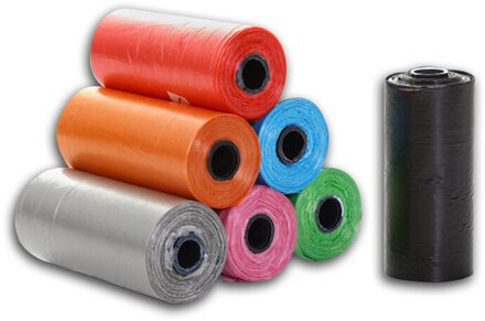 Kommilief Plastic Hond Afvalzak Dispenser Huisdier Afval Kak Tas Voor Honden Huisdier Afvalzakken Opslag Container Met Een Roll vuilniszak 2 rolls willekeurig kleur