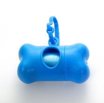 Kommilief Plastic Hond Afvalzak Dispenser Huisdier Afval Kak Tas Voor Honden Huisdier Afvalzakken Opslag Container Met Een Roll vuilniszak blauw