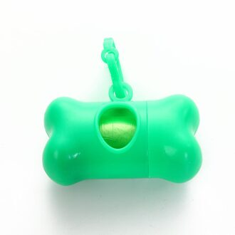 Kommilief Plastic Hond Afvalzak Dispenser Huisdier Afval Kak Tas Voor Honden Huisdier Afvalzakken Opslag Container Met Een Roll vuilniszak groen