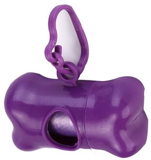 Kommilief Plastic Hond Afvalzak Dispenser Huisdier Afval Kak Tas Voor Honden Huisdier Afvalzakken Opslag Container Met Een Roll vuilniszak paars