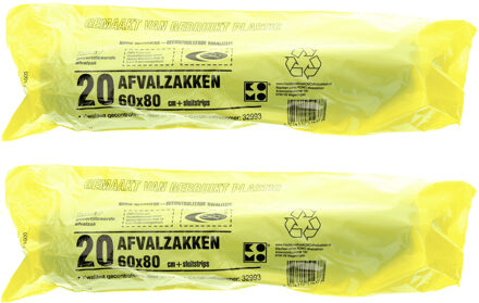 Komo 40x Afvalzakken/vuilniszakken 50 liter - Vuilniszakken Zwart