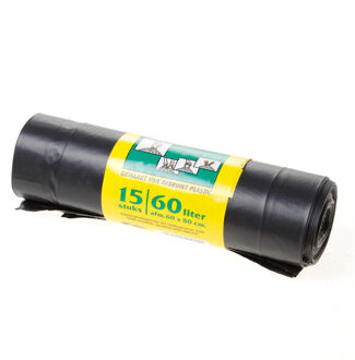 Komo trekband afvalzakken - 60 l Zwart