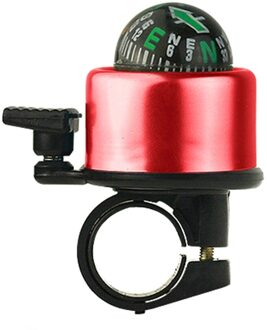 Kompas Fietsbel Legering Mountain Racefiets Hoorn Geluid Outdoor Alarm Veiligheid Waarschuwen Fietsen Stuur Metalen Ring Fiets Accessoires rood
