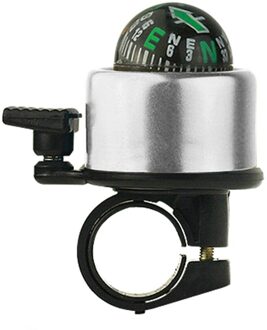Kompas Fietsbel Legering Mountain Racefiets Hoorn Geluid Outdoor Alarm Veiligheid Waarschuwen Fietsen Stuur Metalen Ring Fiets Accessoires zilver