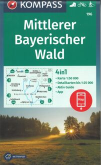 KOMPASS Wanderkarte Mittlerer Bayerischer Wald 1:50 000