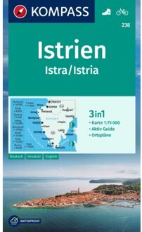 Kompass Wk238 Istrien / Istrië - Kompass Wanderkarten