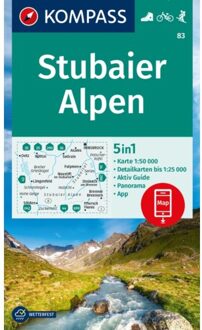 Kompass Wk83 Stubaier Alpen - Kompass Wanderkarten
