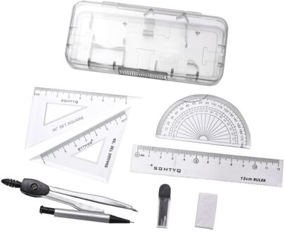 Kompassen Set Geometrie Tekening Tool Met Gradenboog Divider Heerser Potlood Gum