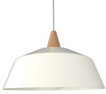 Kon Hanglamp, 1x E27, Metaal, Wit Glanzend, D.35cm