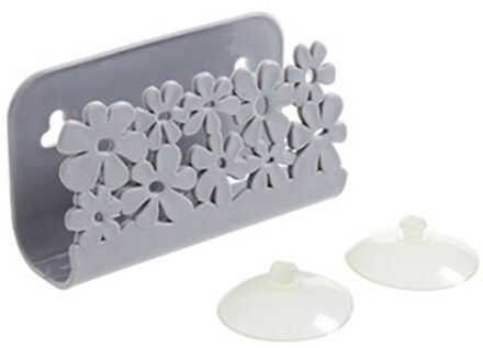 Konco Keuken Spons Houder Schotel Borstel Houder Rack Keuken Opbergrek Gootsteen Organizer Met Zuignap grijs