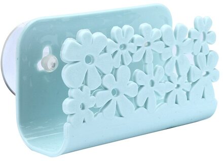 Konco Keuken Spons Houder Schotel Borstel Houder Rack Keuken Opbergrek Gootsteen Organizer Met Zuignap lucht blauw