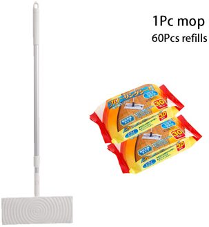 Konco Purpose Vloer Dweilen En Reiniging Starter Kit, Elektrostatische Adsorptie Van Stof, Pet Hair, met Wegwerp Droge Mop Pads 1.2M reeks A