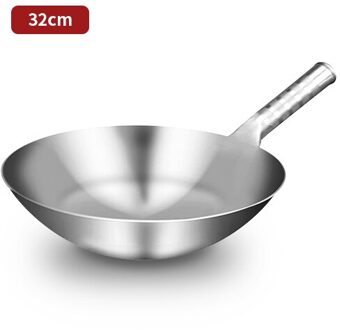 Konco Roestvrijstalen Wok,1.8Mm Dikke Gas Wok, handgemaakte Wok Non Stick Wok Geen Roest Alleen Voor Gas Kachels
