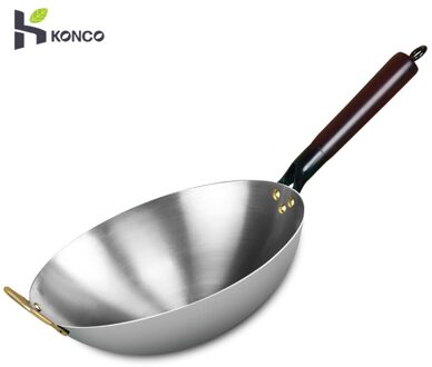 Konco Traditionele Ongecoat Ijzeren Pan, Smeedijzeren Wok, Non-stick Pan Met Beuken Houten Handvat, snelle Warmtegeleiding, Voor Gasfornuis