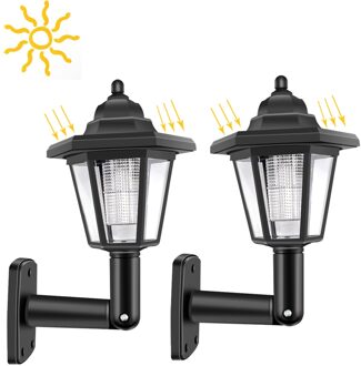 Konesky 2 stks Waterdichte Solar LED Wandlamp Zeshoekige Licht Koel Wit Auto ON/OFF Nachts Voor Outdoor landschap Tuinhek
