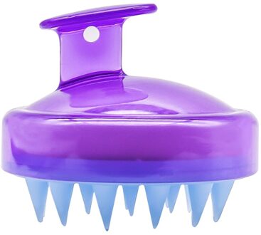 Konesky Spa Massage Haar Shampoo Borstel Siliconen Hoofd Body Hoofdhuid Massage Kam Douche Props Haar Wassen Kam Bad Borstel Paars