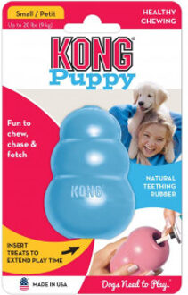 Kong Puppy - Kauwbot Hondenspeelgoed Small - Kauwbot - 85mm x 42mm - Groen/Wit