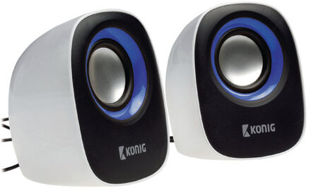 Konig König CS20SPS100BU 4W Zwart, Blauw, Wit luidspreker
