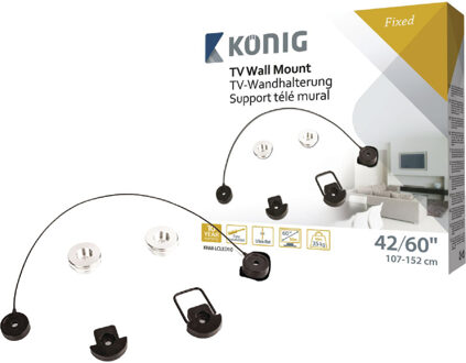 Konig König KNM-LCLED10 - Vaste muurbeugel - Geschikt voor tv's van 37 t/m 60 inch - Zwart