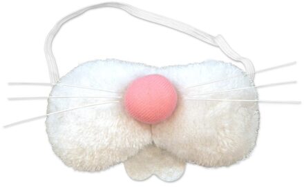 Konijn/haas snuit - pluche - volwassenen - neus - tanden - snorharen - accessoires Wit