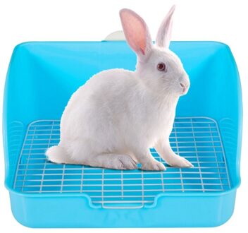 Konijn Wc Cavia Hamster Mesh Vierkante Bed Pet Rat Kattenbak Pan Potje Trainer Voor Kleine Dieren Schoonmaakproducten pc blauw