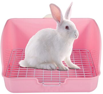 Konijn Wc Cavia Hamster Mesh Vierkante Bed Pet Rat Kattenbak Pan Potje Trainer Voor Kleine Dieren Schoonmaakproducten pc roze