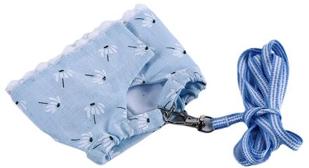 Konijnen Hamster Vest Harnas Met Leiband, Bunny Borstband Harnassen Fret Cavia Kleine Dieren Huisdier Accessoires blauw