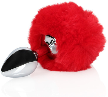 Konijnenstaart met metalen buttplug