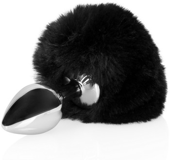 Konijnenstaart met metalen buttplug