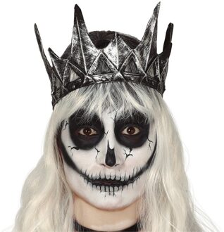 Koning/koninginnen verkleed kroon -zilver - Halloween verkleedaccessoires - dames