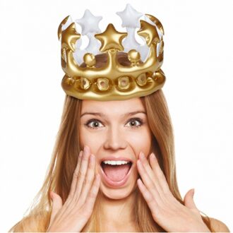 Koning voor een dag kroon goud - Verkleedhoofddeksels Goudkleurig