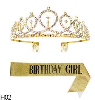 Koningin Meisje Verjaardag Satin Schouderriem Prinses Kroon Gelukkige Verjaardag Partij Gunst Anniversary Decoratie Benodigdheden H02