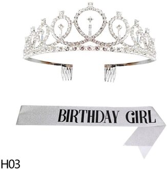 Koningin Meisje Verjaardag Satin Schouderriem Prinses Kroon Gelukkige Verjaardag Partij Gunst Anniversary Decoratie Benodigdheden H03