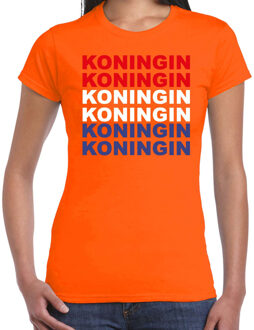 Koningin t-shirt oranje voor dames - Koningsdag shirts XL - Feestshirts