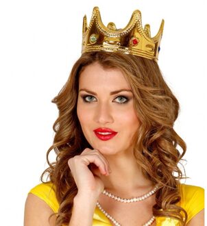 Koninginnen kroon - goud - voor dames - 9 x 55 cm - Koningsdag